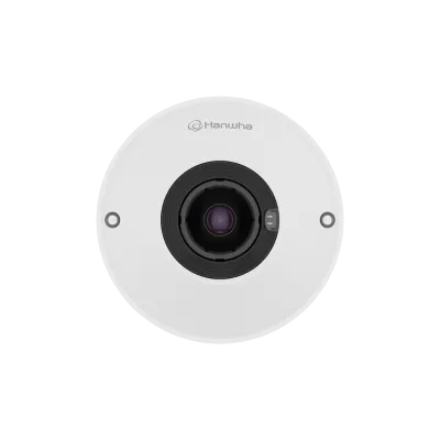 Hanwha - QNF-C9010 - Q Series Network Indoor Fisheye Dome Camera, 12MP sensor, Max resolution 3008x3008 @ 20fps, 1.76mm fixed lens, H185°/V185°, H.265/H.264/MJPEG codec, WiseStreamIII (Based on AI engine), WiseNR Ⅱ (Based on AI engine), extremeWDR (1