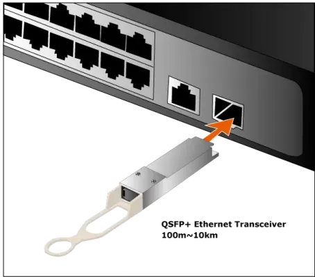 PLANET - QSFP-40G-SR4 - 40GBASE-SR4 QSFP+ Fiber Transceiver (Multimode, MPO, 850nm, DDM) - 100m