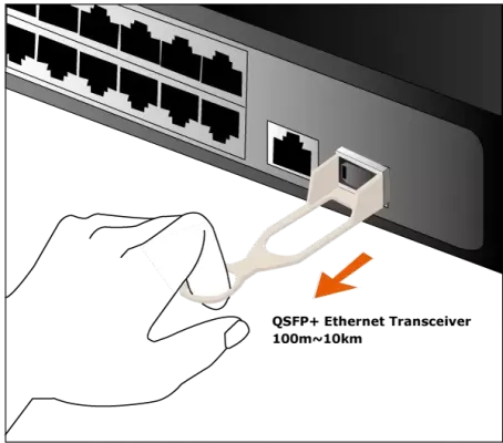 PLANET - QSFP-40G-SR4 - 40GBASE-SR4 QSFP+ Fiber Transceiver (Multimode, MPO, 850nm, DDM) - 100m