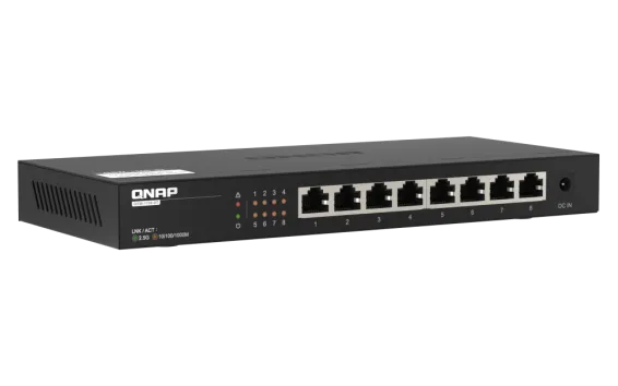 QNAP - QSW-1108-8T-US - QNAP Desktop QSW-1108-8T, Unmanaged Switch, 8 Port 2.5Gbps Auto Negotiation (2.5G/1G/100M) RJ45 port, Realtek RTL8371