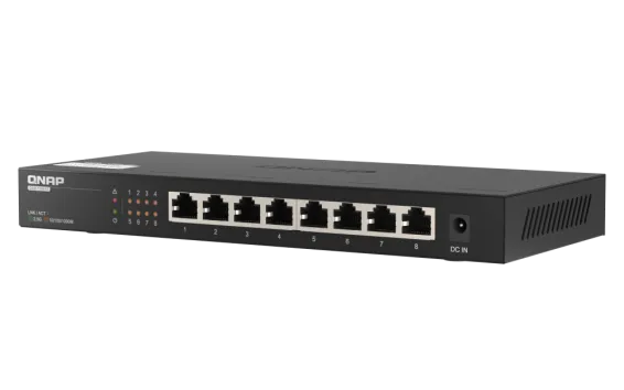 QNAP - QSW-1108-8T-US - QNAP Desktop QSW-1108-8T, Unmanaged Switch, 8 Port 2.5Gbps Auto Negotiation (2.5G/1G/100M) RJ45 port, Realtek RTL8371