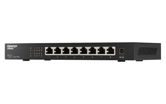 QNAP - QSW-1108-8T-US - QNAP Desktop QSW-1108-8T, Unmanaged Switch, 8 Port 2.5Gbps Auto Negotiation (2.5G/1G/100M) RJ45 port, Realtek RTL8371