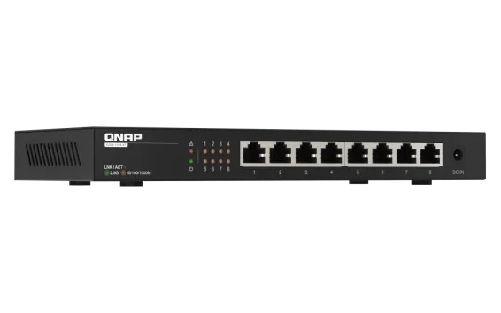 QNAP - QSW-1108-8T-US - QNAP Desktop QSW-1108-8T, Unmanaged Switch, 8 Port 2.5Gbps Auto Negotiation (2.5G/1G/100M) RJ45 port, Realtek RTL8371