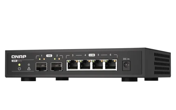 QNAP - QSW-2104-2S-A-US - QNAP Desktop QSW-2104-2S-US, Unmanaged Switch, 4 port 2.5Gbps auto negotiation (2.5G/1G/100M), 2 10GbE SFP+ port