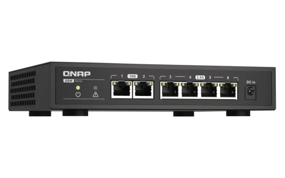 QNAP - QSW-2104-2T-A-US - QNAP Desktop QSW-2104-2T-US, Unmanaged Switch, 4 port 2.5Gbps Auto Negotiation (2.5G/1G/100M)