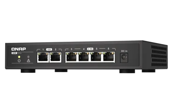 QNAP - QSW-2104-2T-A-US - QNAP Desktop QSW-2104-2T-US, Unmanaged Switch, 4 port 2.5Gbps Auto Negotiation (2.5G/1G/100M)