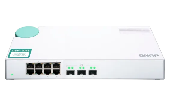 QNAP - QSW-308S-US - QNAP QSW-308S 3-port 10GbE SFP+ and 8-port Gigabit Unmanaged Switch