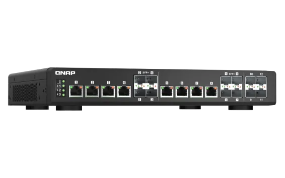 QNAP - QSW-IM1200-8C-US - Rackmount Switch, Management Switch, 12 port of 10GbE Port Speed, 4 10GbE SFP+ port, 8 Port