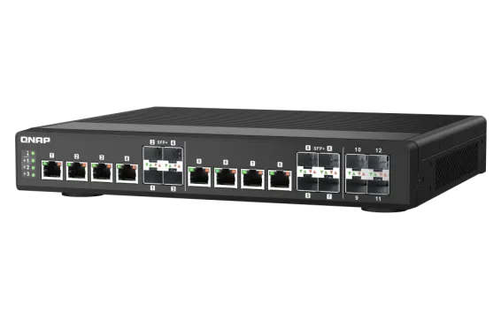 QNAP - QSW-IM1200-8C-US - Rackmount Switch, Management Switch, 12 port of 10GbE Port Speed, 4 10GbE SFP+ port, 8 Port