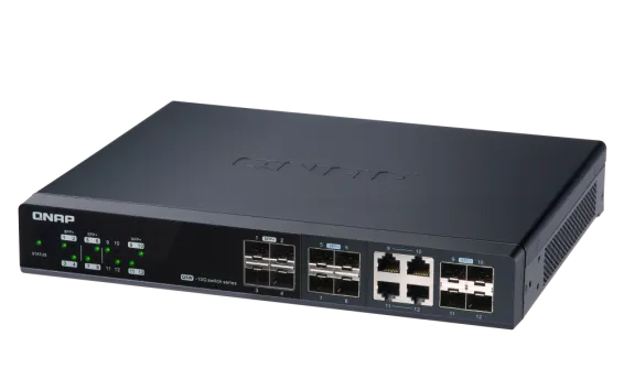 QNAP - QSW-M1204-4C-US - QNAP QSW-M1204-4C, Management Switch, 12 port of 10GbE Port Speed, 8 Port SFP+, 4 port  SFP+/ NBASE-T Combo, Support for 5-speed auto negotiation (10G/5G/2.5G/1G/100M)