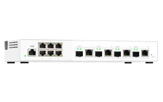 QNAP - QSW-M2106-4C-US - QNAP QSW-M408S 6-port Layer 2 Managed Switch. 6 x 2.5GbE (1G/100M) Ports and 4 x 10G SFP+/ NBASE-T (10G/5G/2.5G/1G/100M) combo ports. Easy Management with Web Browser