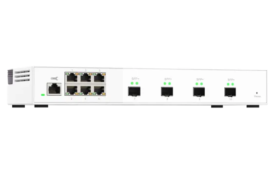 QNAP - QSW-M2106-4S-US - QNAP QSW-M408S 6-port Layer 2 managed switch. 6 x 2.5GbE (1G/100M) ports and 4 x 10G SFP+ Ports. Easy Management with Web Browser