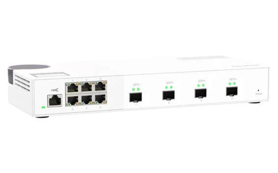 QNAP - QSW-M2106-4S-US - QNAP QSW-M408S 6-port Layer 2 managed switch. 6 x 2.5GbE (1G/100M) ports and 4 x 10G SFP+ Ports. Easy Management with Web Browser
