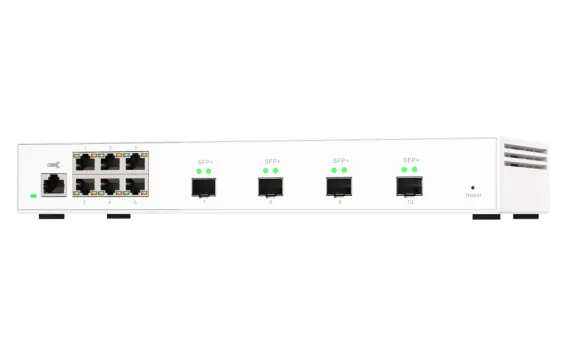 QNAP - QSW-M2106-4S-US - QNAP QSW-M408S 6-port Layer 2 managed switch. 6 x 2.5GbE (1G/100M) ports and 4 x 10G SFP+ Ports. Easy Management with Web Browser