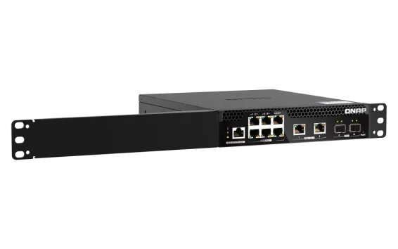 QNAP - QSW-M2106PR-2S2T-US - QNAP Half-Rackmount Switch QSW-M2106PR-2S2T-US, Management Switch, 6 port 2.5Gbps with PoE 802.3bt(90W)