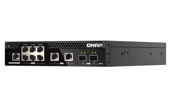 QNAP - QSW-M2106R-2S2T-US - QNAP Rackmount Switch QSW-M2106R-2S2T-US, Management Switch, 6 Port 2.5Gbps, 2 port 10Gbps SFP+, 2 port 10GbE NBASE-T (10G/5G/2.5G/1G/100M) . Easy Management with Web Browser