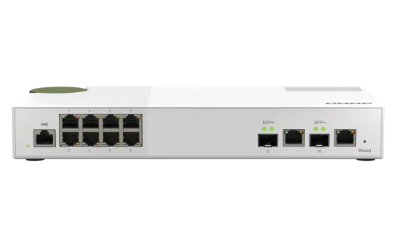 QNAP - QSW-M2108-2C-US - QNAP QSW-M2108-2C, Management Switch, 8 port 2.5Gbps, 2 port 10Gbps SFP+/ NBASE-T Combo. Easy Management with Web Browser
