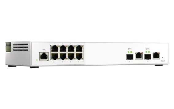 QNAP - QSW-M2108-2C-US - QNAP QSW-M2108-2C, Management Switch, 8 port 2.5Gbps, 2 port 10Gbps SFP+/ NBASE-T Combo. Easy Management with Web Browser