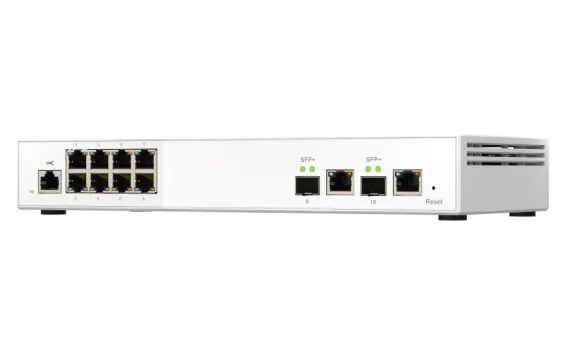 QNAP - QSW-M2108-2C-US - QNAP QSW-M2108-2C, Management Switch, 8 port 2.5Gbps, 2 port 10Gbps SFP+/ NBASE-T Combo. Easy Management with Web Browser