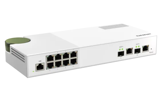 QNAP - QSW-M2108-2C-US - QNAP QSW-M2108-2C, Management Switch, 8 port 2.5Gbps, 2 port 10Gbps SFP+/ NBASE-T Combo. Easy Management with Web Browser