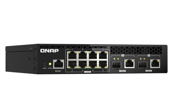 QNAP - QSW-M2108R-2C-US - QNAP Rackmount Switch QSW-M2108-2C, Management Switch, 8 port 2.5Gbps, 2 port 10Gbps SFP+/ NBASE-T Combo. Easy Management with Web Browser