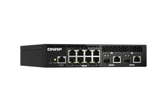 QNAP - QSW-M2108R-2C-US - QNAP Rackmount Switch QSW-M2108-2C, Management Switch, 8 port 2.5Gbps, 2 port 10Gbps SFP+/ NBASE-T Combo. Easy Management with Web Browser