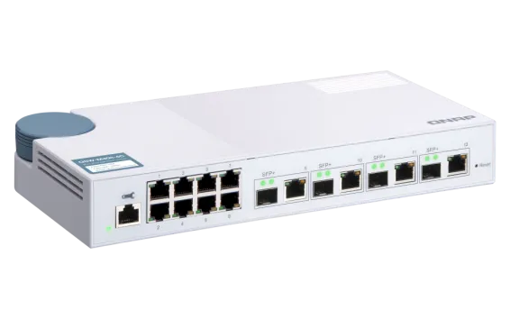 QNAP - QSW-M408-4C-US - QNAP QSW-M408-4C 12-port layer 2 managed switch. Eight 1GbE ports and four 10G SFP+/ NBASE-T Combo Ports. Easy Management with Web Browser