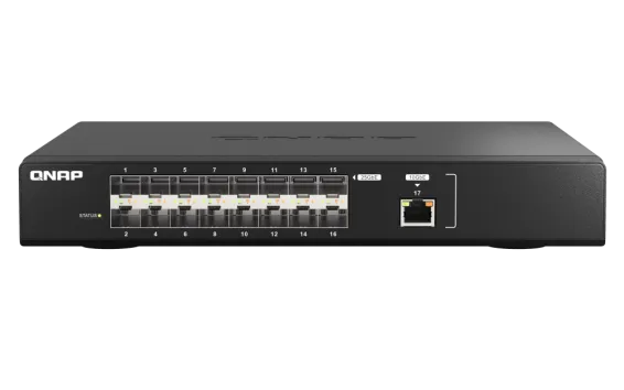 QNAP - QSW-M5216-1T-US - QNAP QSW-M2116P-2T2S, PoE Managenent Switch, 16 ports of 2.5 GbE with PoE 802.3at(30W)