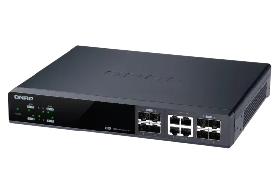 QNAP - QSW-M804-4C-US - QNAP QSW-M804-4C, Management Switch, 8 Port of 10GbE Port Speed, 4 port SFP+, 4 port  SFP+/ NBASE-T Combo, Support for 5-speed Auto Negotiation (10G/5G/2.5G/1G/100M)