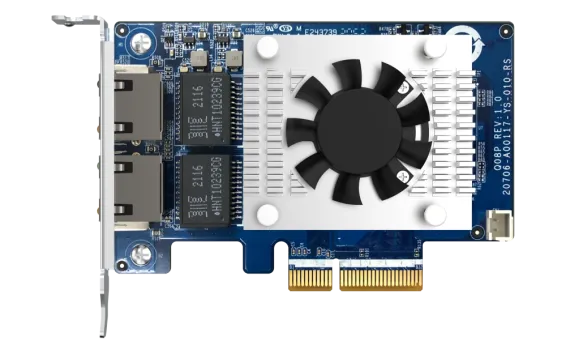 QNAP - QXG-10G2TB - Dual-port 10GbE (BASE-T) Network Adaptor, low-profile form factor