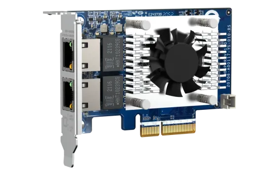 QNAP - QXG-10G2TB - Dual-port 10GbE (BASE-T) Network Adaptor, low-profile form factor