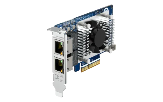 QNAP - QXG-10G2TB - Dual-port 10GbE (BASE-T) Network Adaptor, low-profile form factor