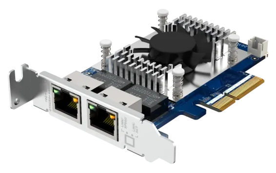 QNAP - QXG-10G2TB - Dual-port 10GbE (BASE-T) Network Adaptor, low-profile form factor
