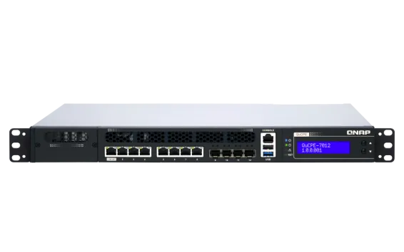 QNAP - QuCPE-7012-D2123IT-8G-US - Rackmount uCPE QuCPE-7012-D2123IT Intel Xeon D-2123IT 4C/8T 2.2 GHz, up to 3GHz, 8GB DDR4 ECC RAM, 4