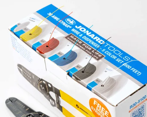 Jonard - R30-5100 - 30 AWG Kynar Wire & Dispenser Box, 5 Color Set (500 feet)