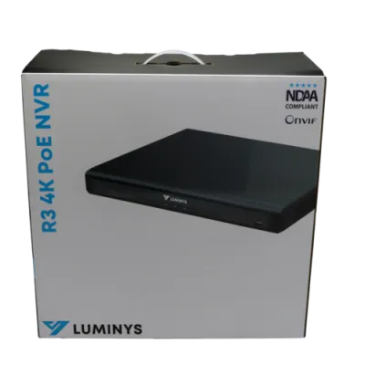 Luminys - R32-16PA4 - R3 Starter Series NVR, 8MP 16 Channel 1U 16-Port PoE, 2SATA, Analytics by Camera, 4TB