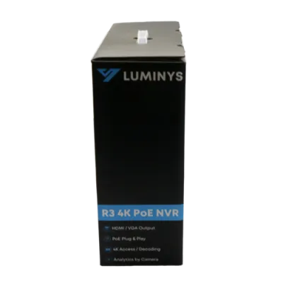 Luminys - R32-16PA4 - R3 Starter Series NVR, 8MP 16 Channel 1U 16-Port PoE, 2SATA, Analytics by Camera, 4TB