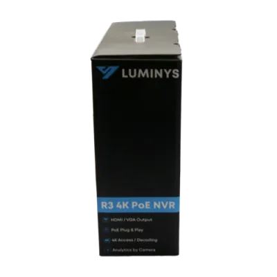 Luminys - R32-8PA2 - R3 Starter Series NVR, 8MP 8 Channel 1U 8-Port PoE, 2SATA, Analytics by Camera, 2TB