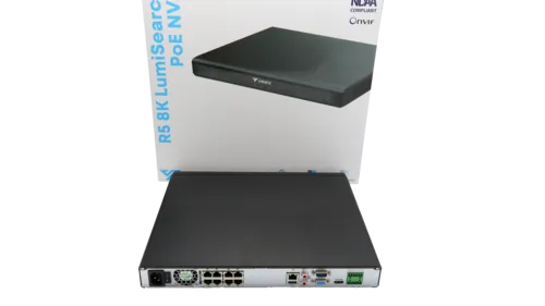 Luminys - R52-8PA2 - R5 Mainstream Series NVR, 32MP 8 Channel 1U 8-Port PoE, 2SATA, Analytics by Recorder, LumiPower, LumiSearch+, 2TB