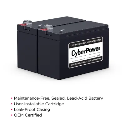 Cyber Power - RB1270X2C - UPS SYSTEMS Replacement Batteries CARTRIDGE, 2 BATTERIES, 12V/7AH