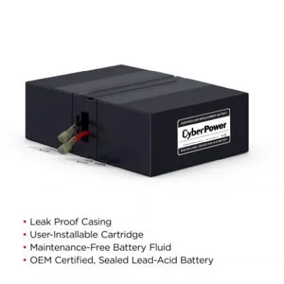 CYBERPOWER - RB1280X2A - Replacement Battery Cartridge for CP1500AVRT, CP1500AVRLCD, 2 batteries, 12V/9AH, Sealed lead-acid, 18 month warranty