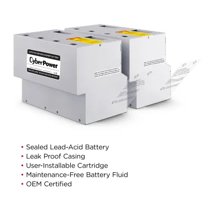 Cyber Power - RB1290X16 - UPS SYSTEMS Replacement Battery Cartridge for PR5000LCDRTXL5U and PR6000LCDRTXL5U, 16 batteries, 12V/9AH