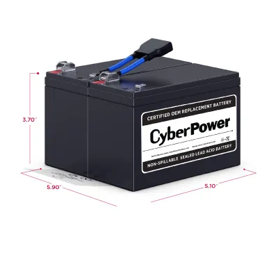Cyber Power - RB1290X2B - UPS SYSTEMS REPLACEMENT BATTERY CARTRIDGE, 2 BATTERIES, 12V/9AH