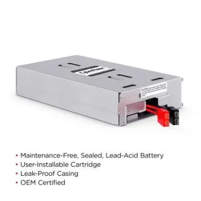 CYBERPOWER - RB1290X4 - Replacement Battery Cartridge for OR2200LCDRM2U, 4 batteries, 12V/9AH, Sealed lead-acid, 18 month warranty