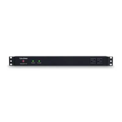 Cyber Power - RKBS20ST2F10R - 1800 J, 120 V, NEMA L5-20P Twist lock Plug, 12 NEMA 5-20R (2 front, 10 rear), 15 ft Cord, Limited Lifetime Warranty