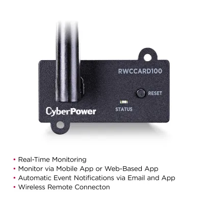 Cyber Power - RWCCARD100 - UPS SYSTEMS Hardware Remotely monitor UPS with via a cloud connection with a mobile app