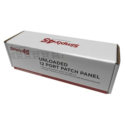 GoSimplyConnect - S45-2012U - 12 Port Unloaded UTP Keystone Patch Panel, Wall Mount Bracket, Cable Ties and Mounting Screws . 1ea/box
