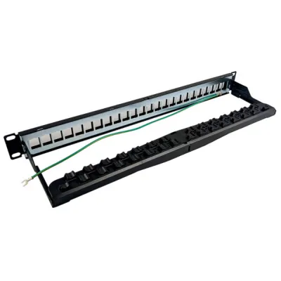 Simply 45 - S45-2024SU - 24 Port Unloaded STP Keystone Patch Panel, 1RU, Cable Management Bracket, Cable Ties and Rack Screws. 1ea/box
