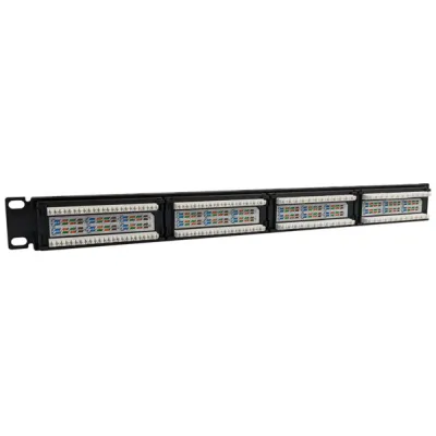 Simply 45 - S45-2524 - 24 Port Loaded UTP Cat5e Patch Panel, 1RU, 110 style, Cable Management Bracket, Cable Ties and Rack Screws. 1ea/box