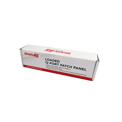 Simply 45 - S45-2612 - 12 Port Loaded UTP Cat6 Patch Panel, 110 style, Wall Mount Bracket, Cable Ties and Rack Mount Screws. 1ea/box